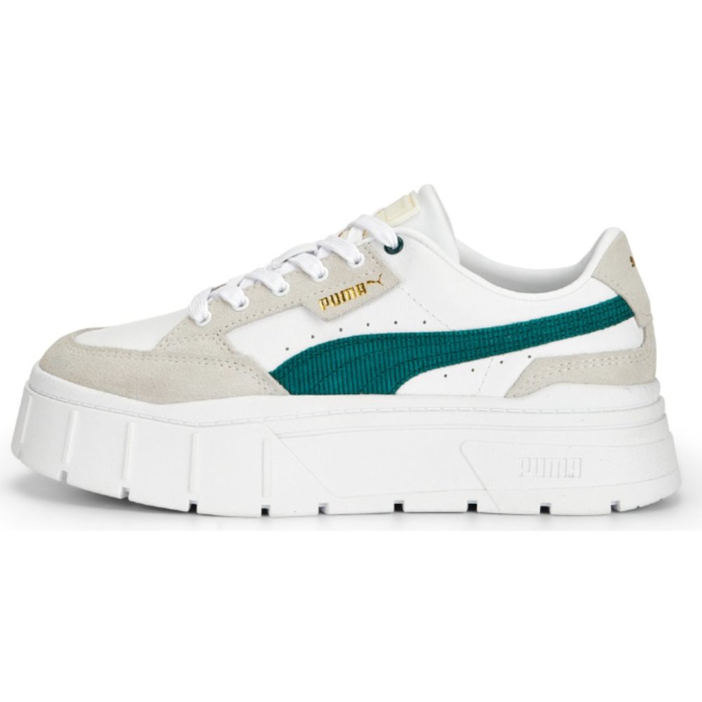 NWT Puma Mayze Stack Cord Women's Sneakers - White/Beige/Aqua - 39210302